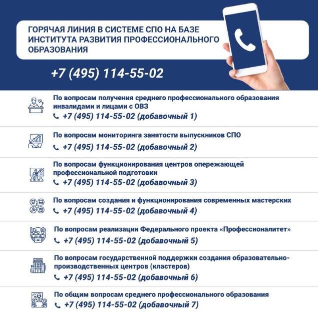 Горячая линия системы СПО